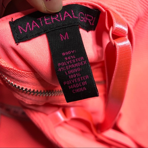 SOLD❗️MATERIAL GIRL Padded Neon Pink Peplum Romper - Picture 7 of 8